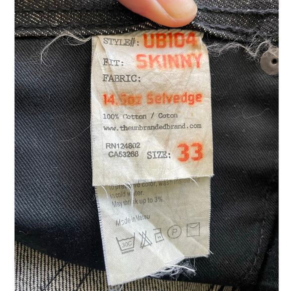 Unbranded Brand Raw Selvedge Mens Jeans Size 33 Tapered Fit 14.5 oz - Picture 7 of 12